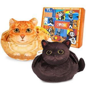 2-pack Cat Makeup Bag, Black And Orange, Large-capacity Travel Makeup😸